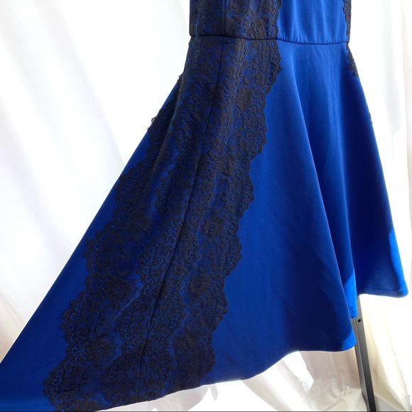 Jessica Simpson Black & Blue Sleeveless Cocktail Dress sz 10 - Picture 8 of 14